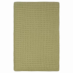 Плед из шерсти зеленого цвета с бахромой Waffle Comfort варинант исполнения - 1 | Loft Concept в Барнауле