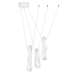 Подвесной светильник белого цвета с 3-мя изогнутыми плафонами Flow Loop варинант исполнения - 2 | Loft Concept в Барнауле