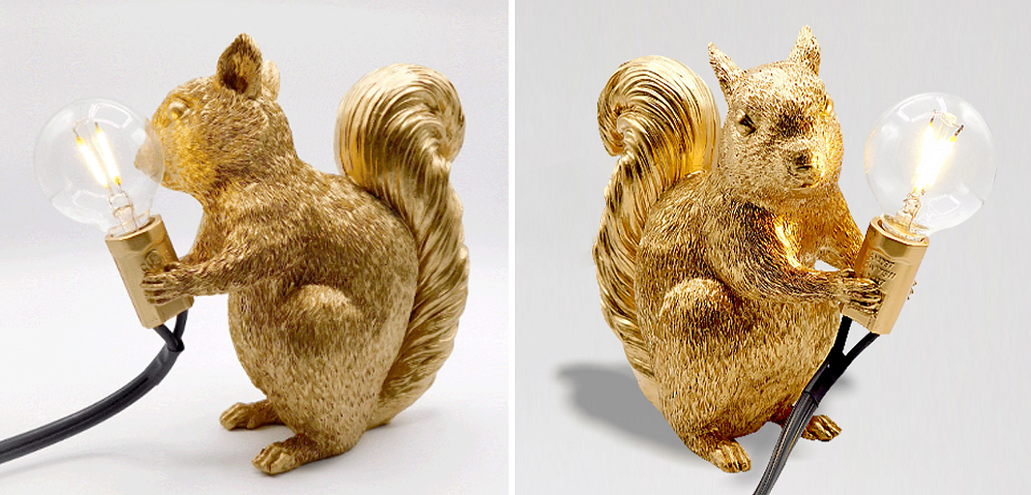 Настольная лампа белка Gold Squirrel Lamp - Loft-Concept в Барнауле
