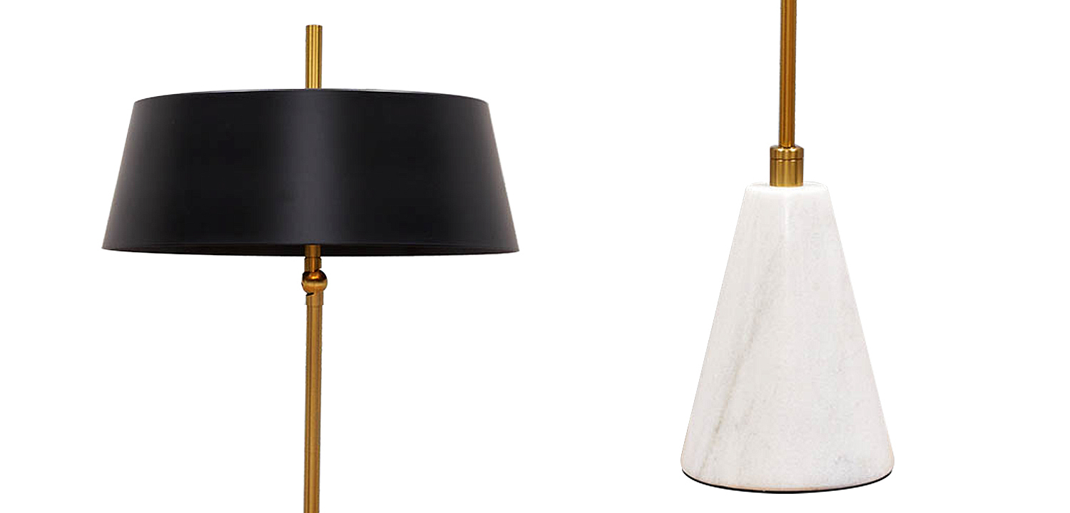 Настольная лампа с черным металлическим абажуром Dominique Table Lamp Настольная лампа с черным металлическим абажуром Dominique Table Lamp - Loft-Concept в Барнауле