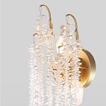 Бра с хрустальными прозрачными подвесками и круглым основанием золотого цвета FAIRYTREE Light варинант исполнения - 3 | Loft Concept в Барнауле