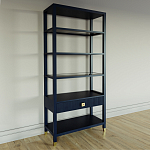 Стеллаж Elsa Dreams Blue со стеклянными полками и ящиком варинант исполнения - 1 | Loft Concept в Барнауле