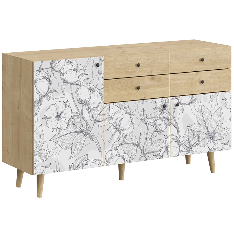 Буфет с принтом на дверцах Elise Cupboard Мульти Древесина Буфет с принтом на дверцах Elise Cupboard Мульти Древесина в Барнауле | Loft Concept