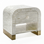 Тумбочка прикроватная с ящиком Tofino White Bone Inlay  Bedside Cabinet   варинант исполнения - 3 | Loft Concept в Барнауле