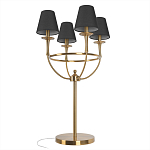 Настольная лампа на металлическом основании бронзового цвета с 4-мя черными конусовидными абажурами Dignity варинант исполнения - 3 | Loft Concept в Барнауле