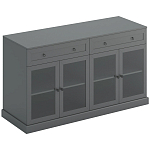 Широкая тумба с ящиками и стеклянными дверцами Percent Glass Cabinet варинант исполнения - 2 | Loft Concept в Барнауле