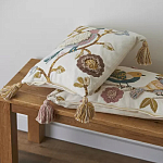 Чехол на подушку с кисточками и вышивкой птиц Ethnic mix Birds Square варинант исполнения - 5 | Loft Concept в Барнауле