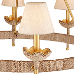 Люстра из кованого железа с отделкой плетеной веревкой и сусальным золотом Parisian Style варинант исполнения - 2 | Loft Concept в Барнауле