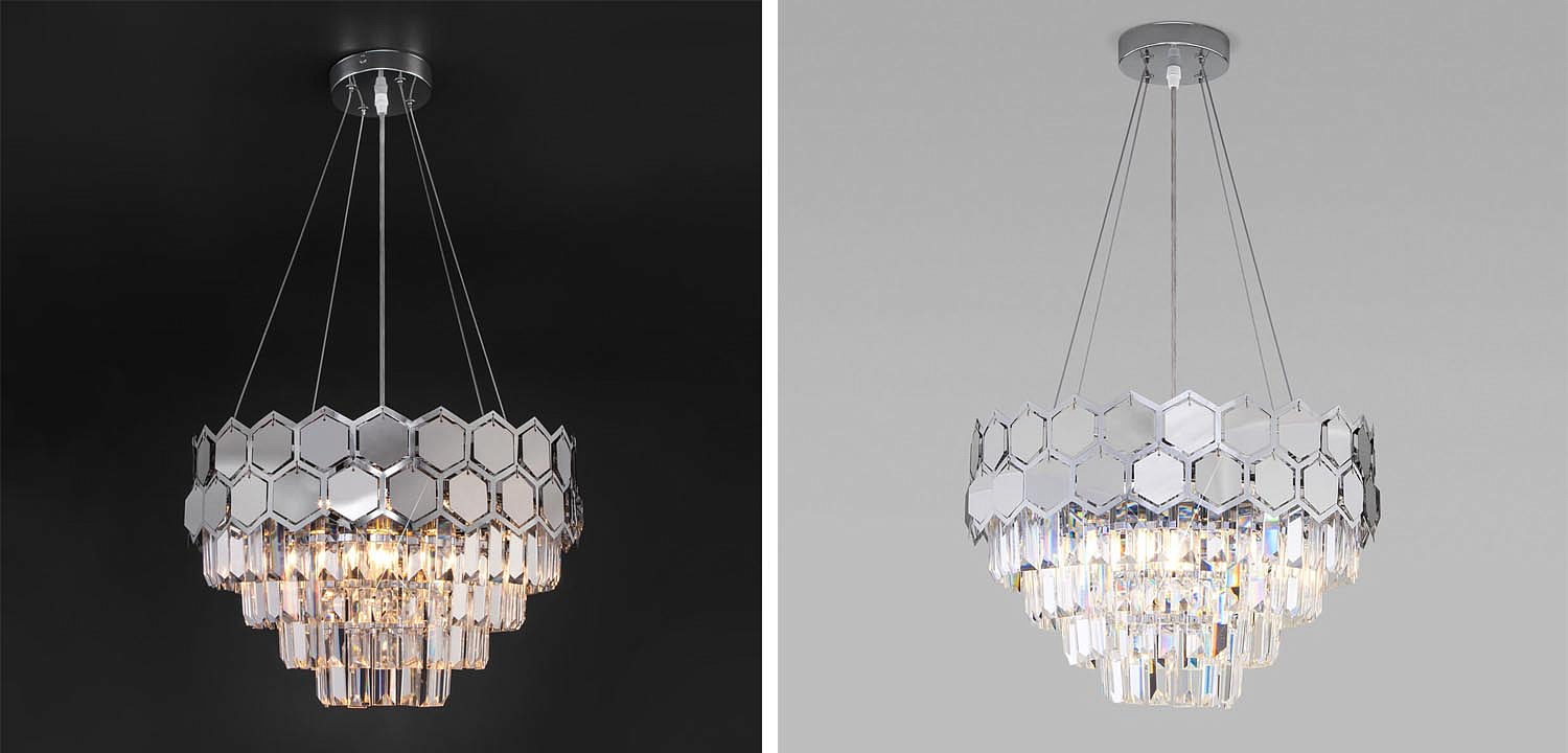 Люстра Hanging Hexagon Moira Chandelier chrome Люстра Hanging Hexagon Moira Chandelier chrome - Loft-Concept в Барнауле
