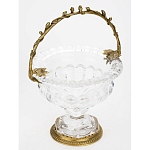 Чаша из прозрачного стекла на ножке с бронзовой ручкой в виде ветки Eden Garden варинант исполнения - 2 | Loft Concept в Барнауле