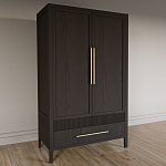 Шкаф платяной Primo с выдвижными ящиками шпон Темный орех варинант исполнения - 3 | Loft Concept в Барнауле