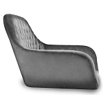 Барный стул со спинкой и подлокотниками на 4-х деревянных ножках Douglas Rhombus Серый Велюр варинант исполнения - 2 | Loft Concept в Барнауле