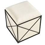 Пуф бежевый с черной металлической рамой Beige Pouf варинант исполнения - 3 | Loft Concept в Барнауле