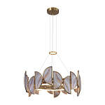 Люстра круглая с полукруглыми плафонами из искусственного алебастра в бронзовой оправе Marbella варинант исполнения - 3 | Loft Concept в Барнауле