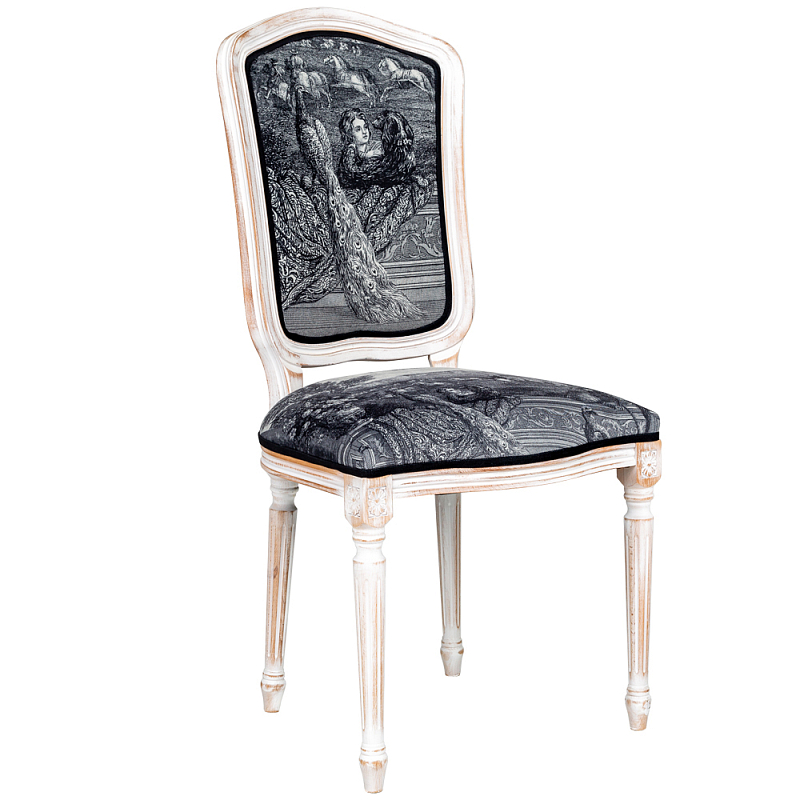 Стул Versailles Stool Черно-белый Белый винтажная патина Стул Versailles Stool Черно-белый Белый винтажная патина в Барнауле | Loft Concept