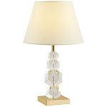 Настольная лампа с абажуром и основанием из хрусталя Neri Crystal Cubes Gold Table Lamp варинант исполнения - 1 | Loft Concept в Барнауле