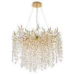 Люстра с хрустальными подвесками на металлических ветках Fairytree Light Gold Chandelier 14 варинант исполнения - 2 | Loft Concept в Барнауле