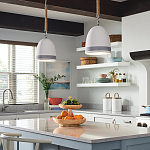 Подвесной светильник белый колоколообразный с декоративной обмоткой из веревки Hinkley варинант исполнения - 8 | Loft Concept в Барнауле