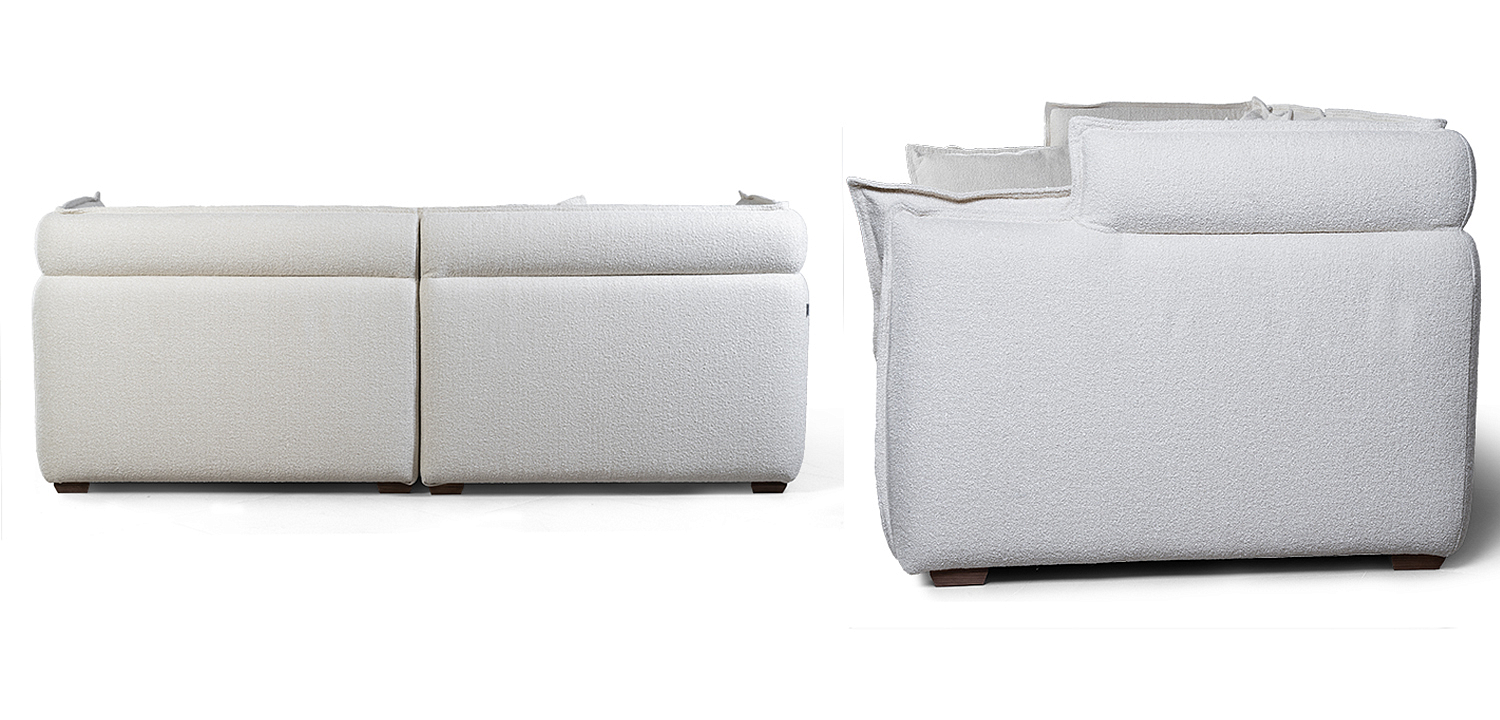 Диван с обивкой из ткани букле Salman Boucle White Sofa Белый Диван с обивкой из ткани букле Salman Boucle White Sofa Белый - Loft-Concept в Барнауле