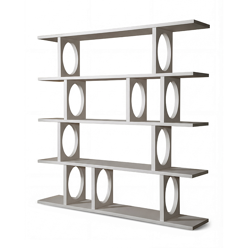 Белый дизайнерский Стеллаж Ring White Wood Bookcase Белый в Барнауле | Loft Concept 