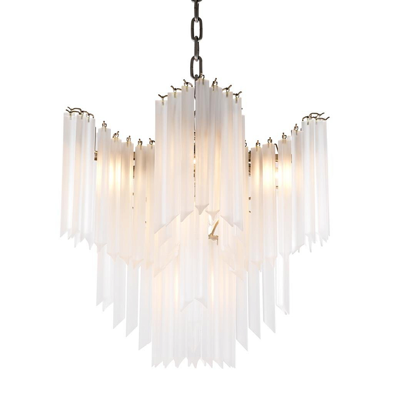 Люстра Chandelier Pulsar white glass Никель Золотой Белое матовое стекло Люстра Chandelier Pulsar white glass Никель Золотой Белое матовое стекло в Барнауле | Loft Concept