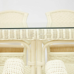 Комплект обеденный из ротанга Eloise grand white варинант исполнения - 3 | Loft Concept в Барнауле