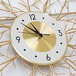 Часы настенные из металла золотые с белым циферблатом Current Time варинант исполнения - 2 | Loft Concept в Барнауле