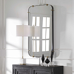 Зеркало настенное в черной металлической раме Mirror Cardinal варинант исполнения - 6 | Loft Concept в Барнауле