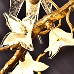 Люстра в виде золотой ветки с цветами и птичками Marvelous Garden варинант исполнения - 8 | Loft Concept в Барнауле