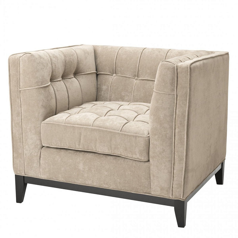 Кресло Eichholtz Chair Aldgate Greige Бежево-серый Черный Кресло Eichholtz Chair Aldgate Greige Бежево-серый Черный в Барнауле | Loft Concept