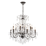 Люстра с хрустальными подвесками и металлическим основанием Диаметр 80 см Rococo Iron & Crystal Chandelier варинант исполнения - 2 | Loft Concept в Барнауле