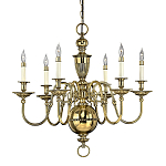 Люстра цвета латунь с 6-ю лампами в форме свечей в классическом стиле Hinkley варинант исполнения - 1 | Loft Concept в Барнауле