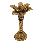 Подсвечник в форме пальмы с резными листьями и текстурным основанием Golden palm leaves варинант исполнения - 1 | Loft Concept в Барнауле