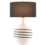 Настольная лампа фактурная с черными круговыми линиями на корпусе Recess варинант исполнения - 2 | Loft Concept в Барнауле