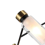 Люстра потолочная с 6-ю цилиндрическими плафонами из стекла и черным каркасом Noir Poise варинант исполнения - 2 | Loft Concept в Барнауле