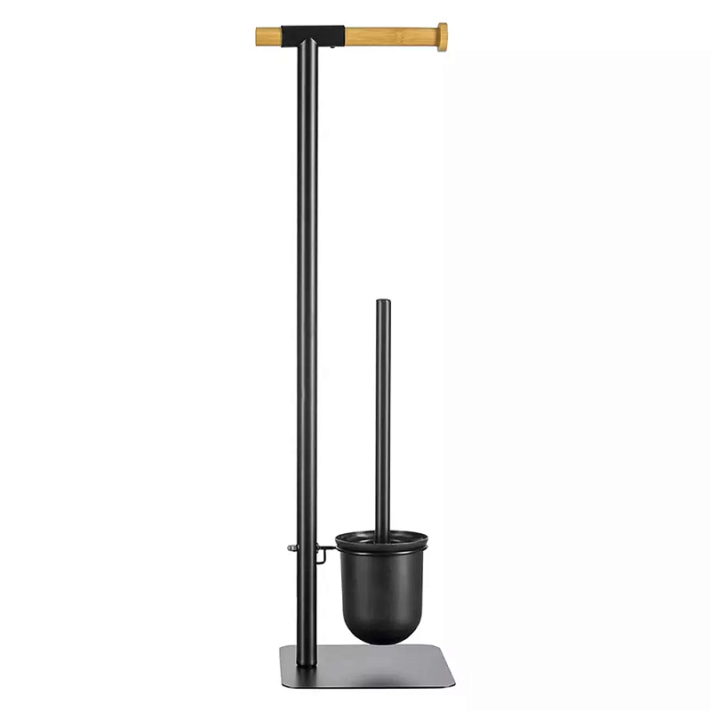 Держатель для туалетной бумаги с подвесным ершиком Black Bathroom Accessory Черный Держатель для туалетной бумаги с подвесным ершиком Black Bathroom Accessory Черный в Барнауле | Loft Concept