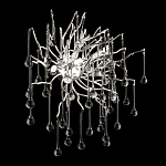 Бра с лучеобразным основанием и подвесками из прозрачного стекла в виде длинных капель Droplet Chandelier варинант исполнения - 10 | Loft Concept в Барнауле