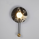 Бра круглое с каменным основанием и плафоном из стекла в форме шара Shaw Marble Lighting варинант исполнения - 2 | Loft Concept в Барнауле