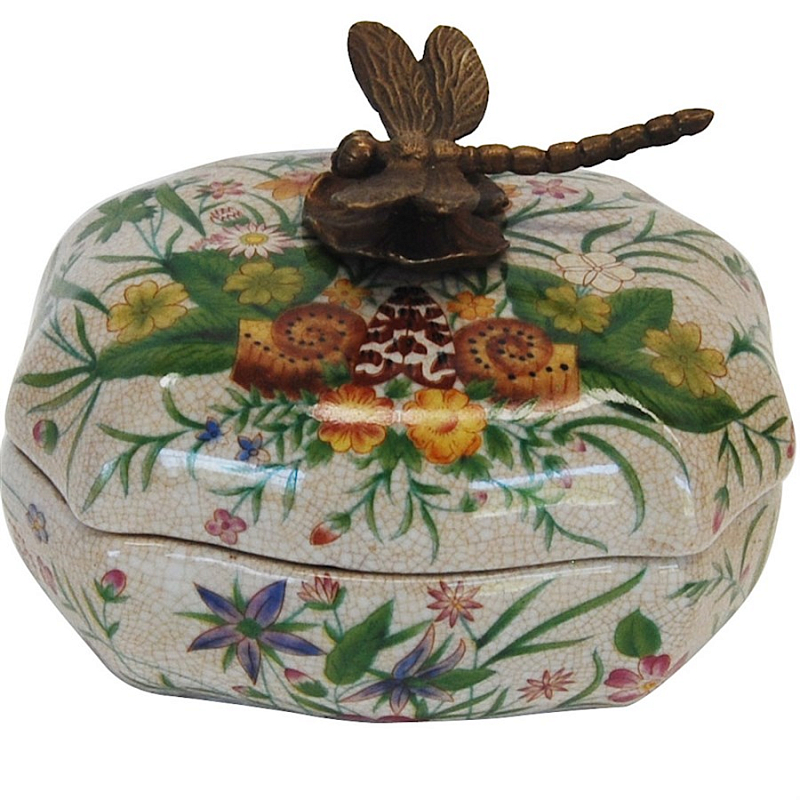 Шкатулка Dragonfly on Flowers Мульти Бронза Шкатулка Dragonfly on Flowers Мульти Бронза в Барнауле | Loft Concept