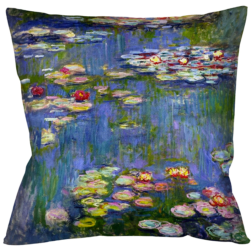 Подушка декоративная Лилии Impressionism in Art Мульти Бежевый Подушка декоративная Лилии Impressionism in Art Мульти Бежевый в Барнауле | Loft Concept
