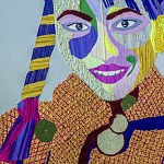 Картина с вышивкой Портрет wall panel People with the yellow ear 3 варинант исполнения - 1 | Loft Concept в Барнауле