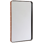 Зеркало прямоугольное в металлической раме с кожаной отделкой Loft in Reflection варинант исполнения - 2 | Loft Concept в Барнауле