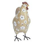 Статуэтка курица с белым цветочным узором и металлическими ножками Rustic Chicken варинант исполнения - 1 | Loft Concept в Барнауле