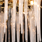 Люстра золотого цвета с декоративными ветками и длинными прозрачными стеклянными подвесами в форме сосулек Droplet Chandelier варинант исполнения - 5 | Loft Concept в Барнауле