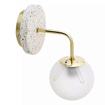 Бра с белым матовым плафоном в форме шара Round White Matte Lampshade варинант исполнения - 2 | Loft Concept в Барнауле