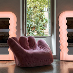 Дизайнерское плюшевое розовое кресло в форме руки Poltronova Joe Plush Taffy Pink Armchair варинант исполнения - 4 | Loft Concept в Барнауле