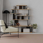 Стеллаж прямой с вертикальными и горизонтальными полками цвета антрацит и древесины APOLLON BOOKCASE ANTHRACITE OAK варинант исполнения - 1 | Loft Concept в Барнауле