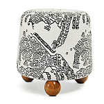 Пуф Wakonda с Круглыми ножками Черно-Белый орнамент варинант исполнения - 1 | Loft Concept в Барнауле