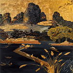 Кофейный стол с японским пейзажем Bohemia coffee table  варинант исполнения - 1 | Loft Concept в Барнауле