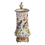 Ваза фарфоровая с птицей на бронзовой ветке и цветочной росписью Garden of Eden варинант исполнения - 4 | Loft Concept в Барнауле